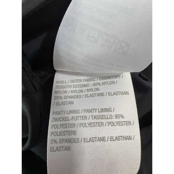 Denim and Co Beach Ruffle V Neck Tankini with Skort Bottom Black Womens Size 2 - Picture 5 of 7